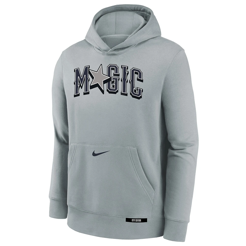 Youth Nike  Silver Orlando Magic 2024/25 City Edition Club Fleece Pullover Hoodie