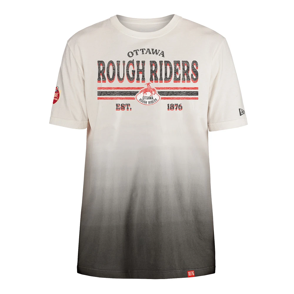 Men's New Era Black/Cream Ottawa Rough Riders Turf Traditions T-Shirt