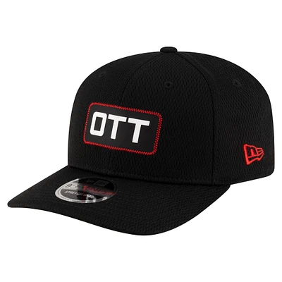 Casquette extensible à bouton-pression New Era noire pour homme, Redblacks d'Ottawa, Sideline 9SEVENTY