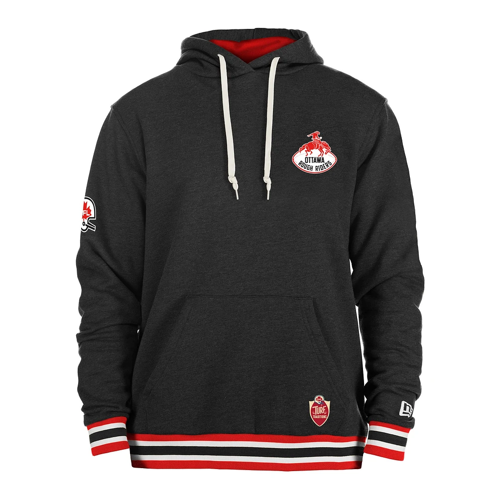 Sweat à capuche New Era noir Ottawa Rough Riders Turf Traditions pour hommes