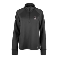 Women's 5th & Ocean by New Era Black Ottawa Redblacks Sideline Piper Performance Raglan Quarter-Zip Top