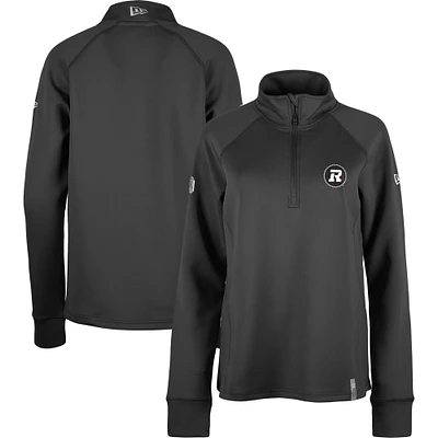 5th & Ocean by New Era Noir Ottawa Redblacks Sideline Piper Performance Raglan Quarter-Zip Top