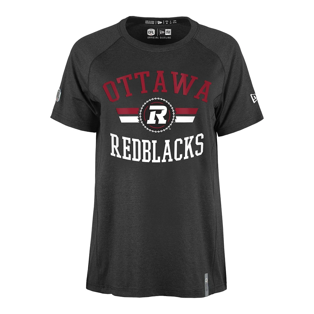 Women's New Era  Black Ottawa Redblacks Sideline Circuit Performance T-Shirt