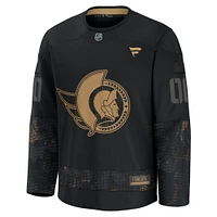 Men's Fanatics  Black Ottawa Senators 2024 Military Appreciation Custom Practice Jersey