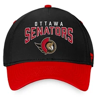 Men's Fanatics Black/Red Ottawa Senators Fundamental 2-Tone Flex Hat