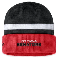 Men's Fanatics  Black/Red Ottawa Senators Fundamental Cuffed Knit Hat