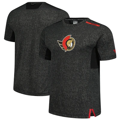 T-shirt authentique Pro Performance noir pour hommes Fanatics des Sénateurs d'Ottawa