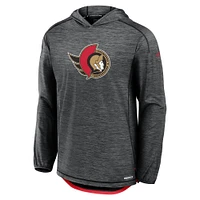 Men's Fanatics  Black Ottawa Senators Authentic Pro Rink Lightweight Pullover Hoodie