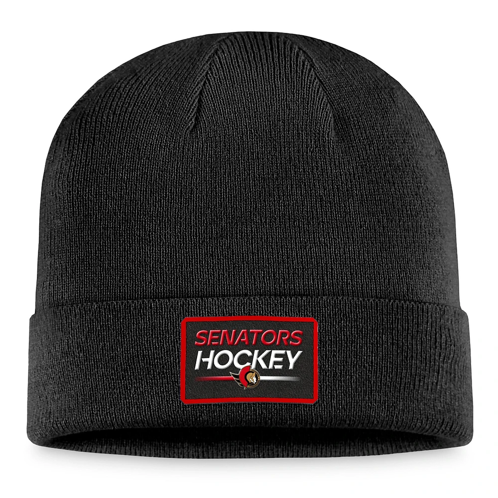 Men's Fanatics Black Ottawa Senators Cuffed Knit Hat