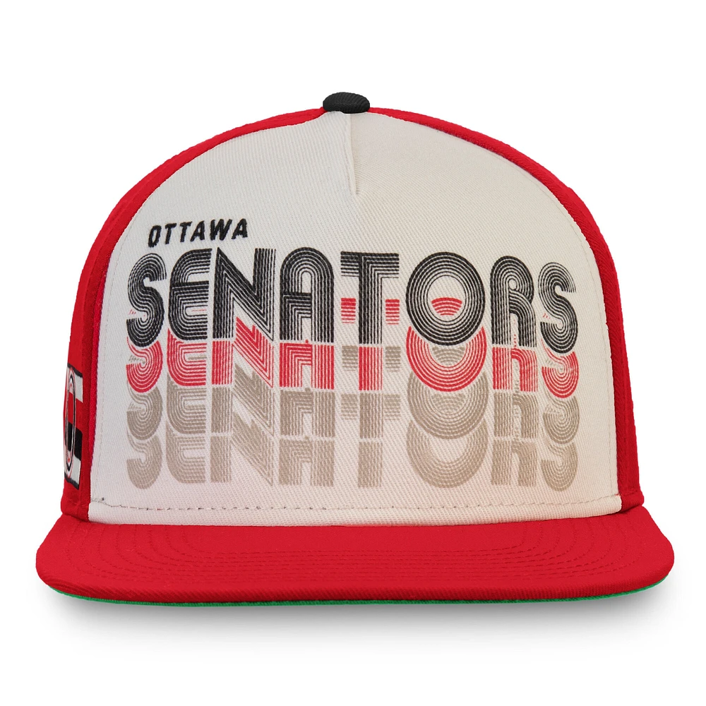 Casquette Snapback True Classic pour homme, crème/rouge, des Sénateurs d'Ottawa