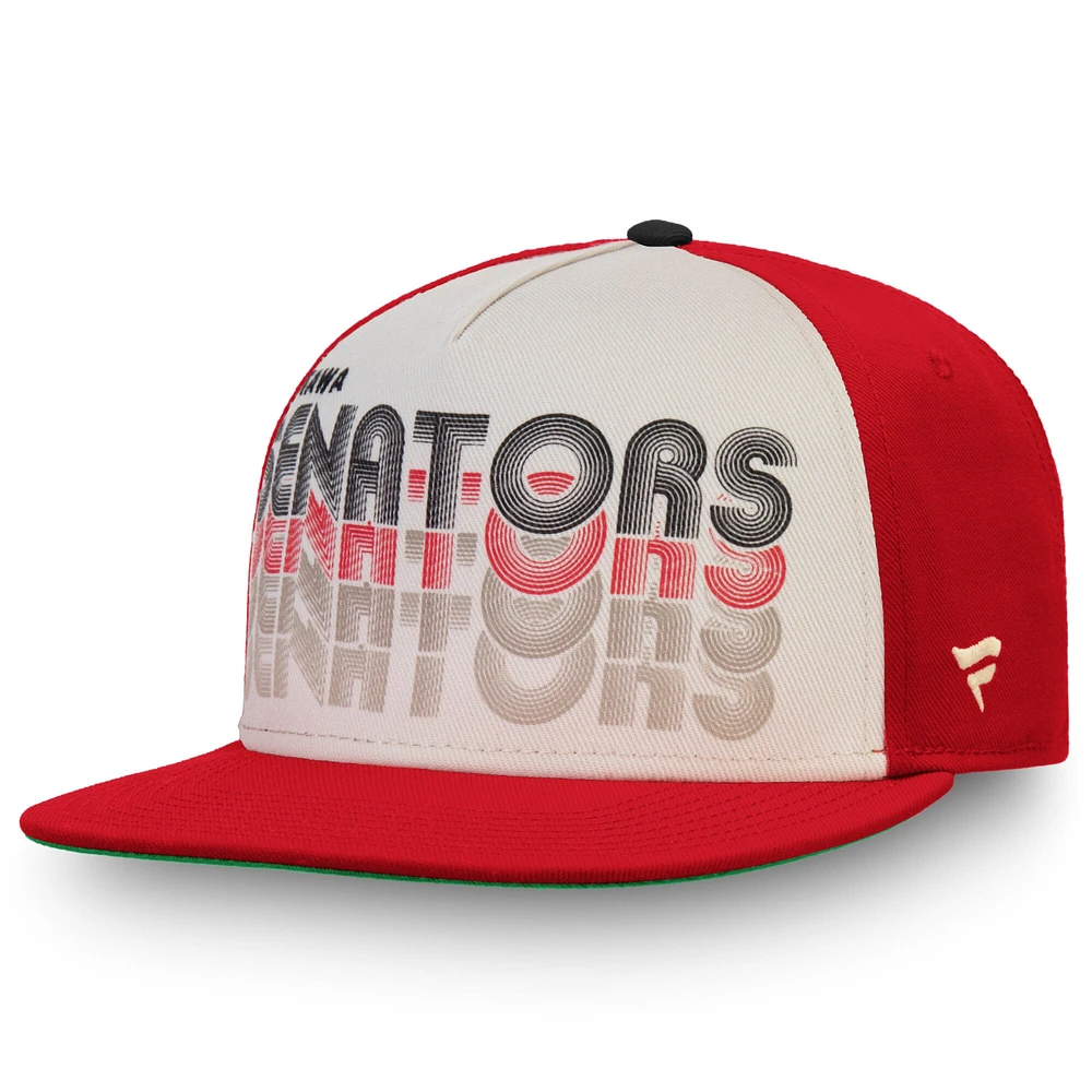 Casquette Snapback True Classic pour homme, crème/rouge, des Sénateurs d'Ottawa