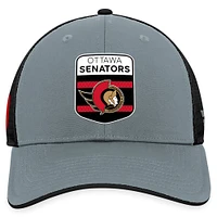 Men's Fanatics  Gray/Black Ottawa Senators Authentic Pro Home Ice Trucker Adjustable Hat