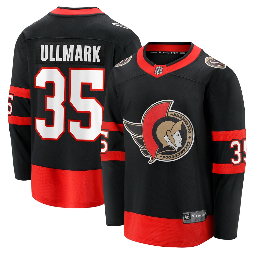 Men's Fanatics Linus Ullmark Black Ottawa Senators Home Premier Breakaway Player Jersey