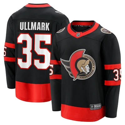 Fanatics pour hommes Linus Ullmark noir Sénateurs d'Ottawa Domicile Premier Maillot de joueur échappé