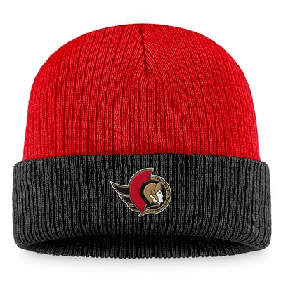 Men's Fanatics  Red/Black Ottawa Senators Heritage Vintage Cuffed Knit Hat