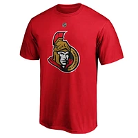 Men's Fanatics Thomas Chabot Red Ottawa Senators Logo Authentic Stack Name and Number - T-Shirt