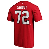 Men's Fanatics Thomas Chabot Red Ottawa Senators Logo Authentic Stack Name and Number - T-Shirt
