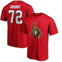 Men's Fanatics Thomas Chabot Red Ottawa Senators Logo Authentic Stack Name and Number - T-Shirt