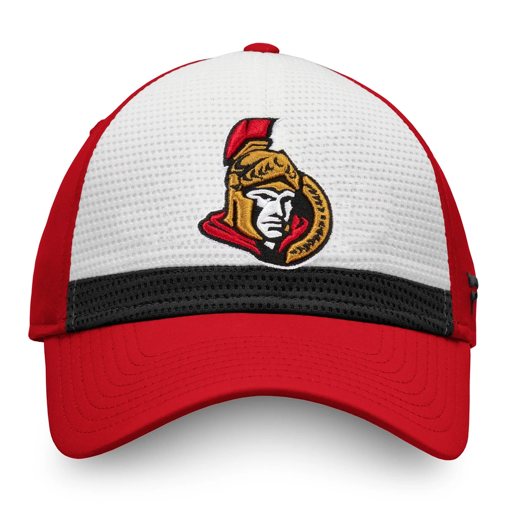 Men's Fanatics White/Red Ottawa Senators Breakaway Current Jersey Flex Hat