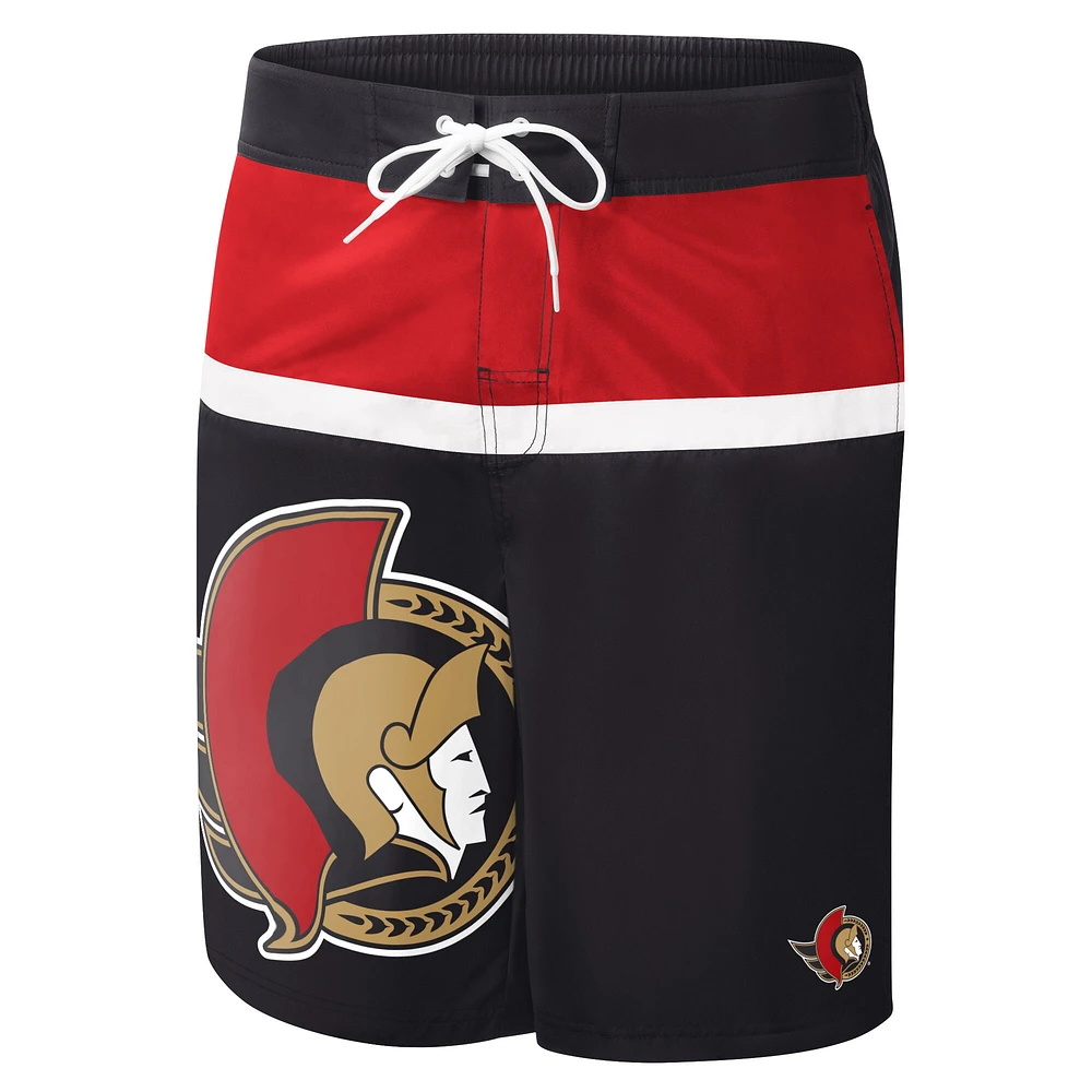 Men's G-III Sports by Carl Banks Black Ottawa Senators Sea Wind - Swim Trunks