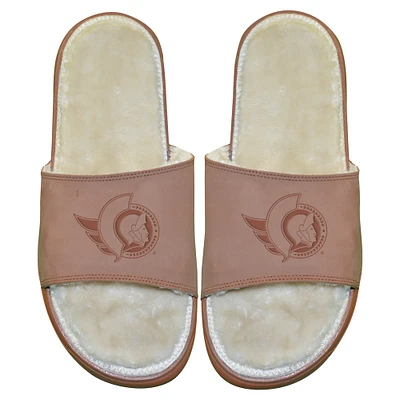 Men's ISlide Ottawa Senators Nubuck Fur Primary Logo Sandals