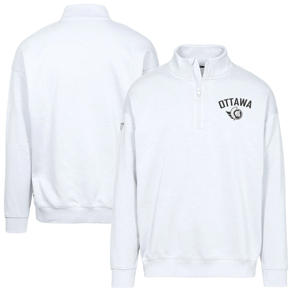 Men's Levelwear  White Ottawa Senators Murray City Capsule Quarter-Zip Sweatshirt