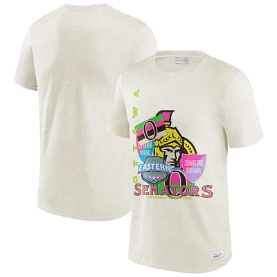 Men's Mitchell & Ness Oatmeal Ottawa Senators  Party Mix T-Shirt
