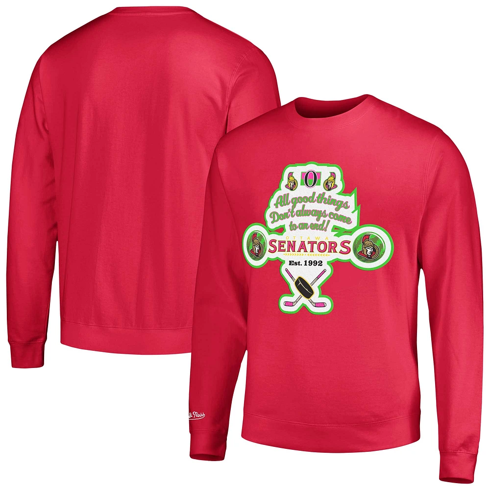 Chandail à enfiler rose pour homme Mitchell & Ness Ottawa Senators Watermelon Sugar High