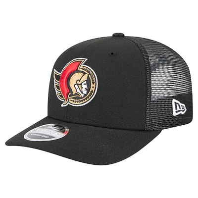 Casquette camionneur extensible noire 9SEVENTY des Sénateurs d'Ottawa New Era pour homme