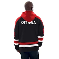 Men's Starter  Black Ottawa Senators Sweeper Fashion Jersey Pullover Sweatshirt