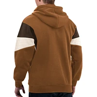 Men's Starter Tan Ottawa Senators Shot Gun Half-Zip Hoodie