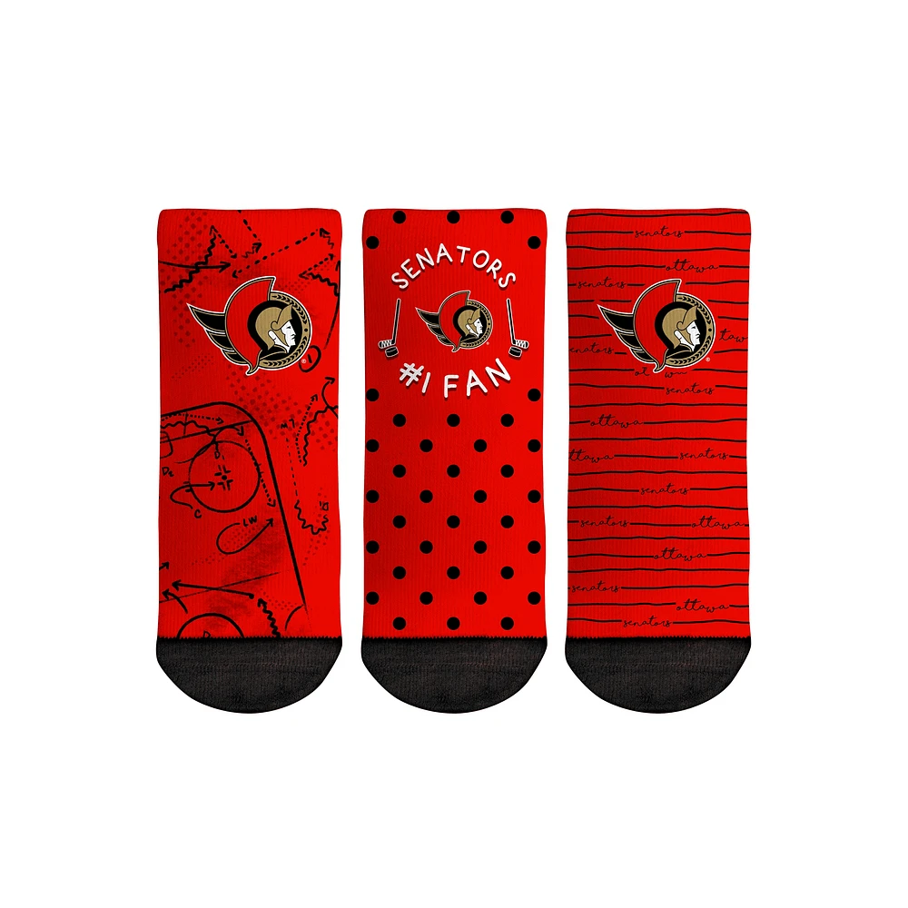Toddler Rock Em Socks Ottawa Senators #1 Fan 3-Pack Crew Socks Set
