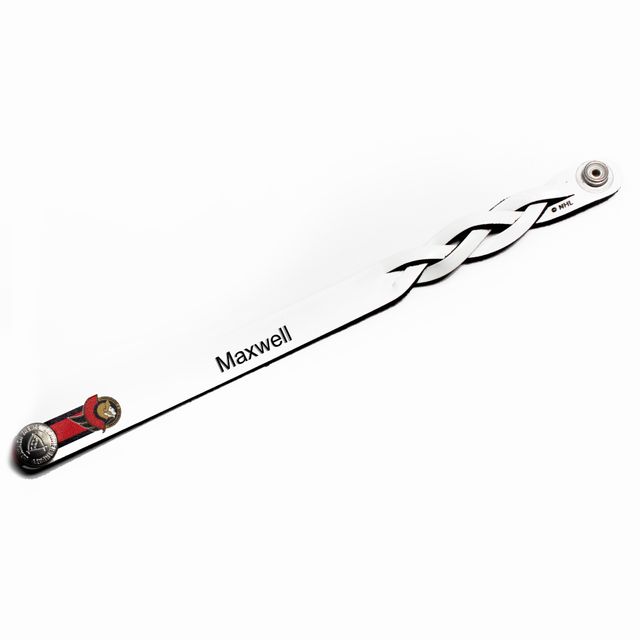 Bracelet à tresse simple en cuir personnalisé des Sénateurs d'Ottawa blancs
