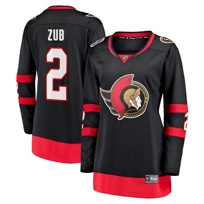 Fanatics pour femmes Artem Zub, joueur échappé à domicile des Sénateurs d'Ottawa, noir - Maillot