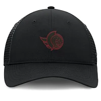 Women's Fanatics Black Ottawa Senators Authentic Pro Road Trucker Adjustable Hat