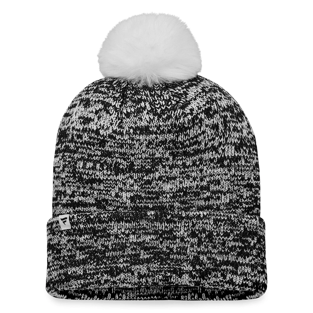 Women's Fanatics Black Ottawa Senators Glimmer Cuffed Knit Hat with Pom