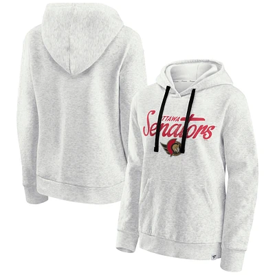 Sweat à capuche matelassé True Classics Oatmeal pour femmes des Sénateurs d'Ottawa Fanatics