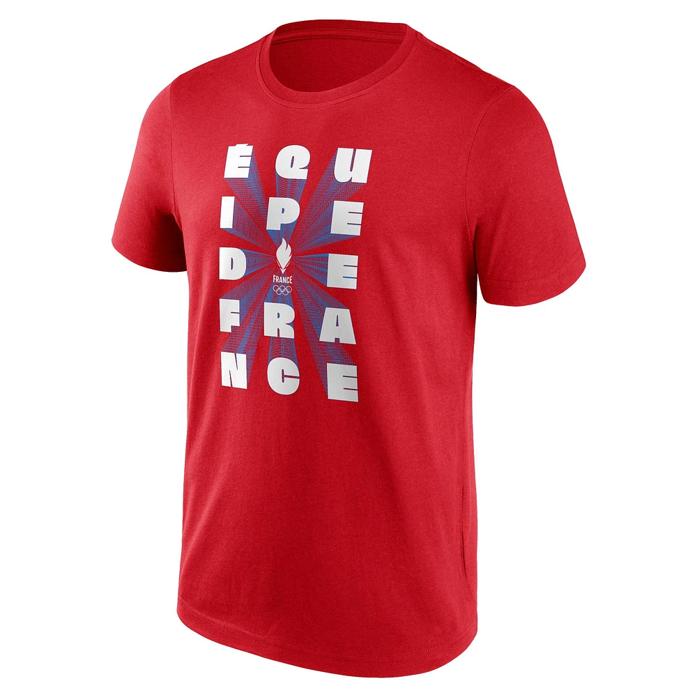 Men's Fanatics Red Paris 2024 Summer Olympics Equipe De France T-Shirt