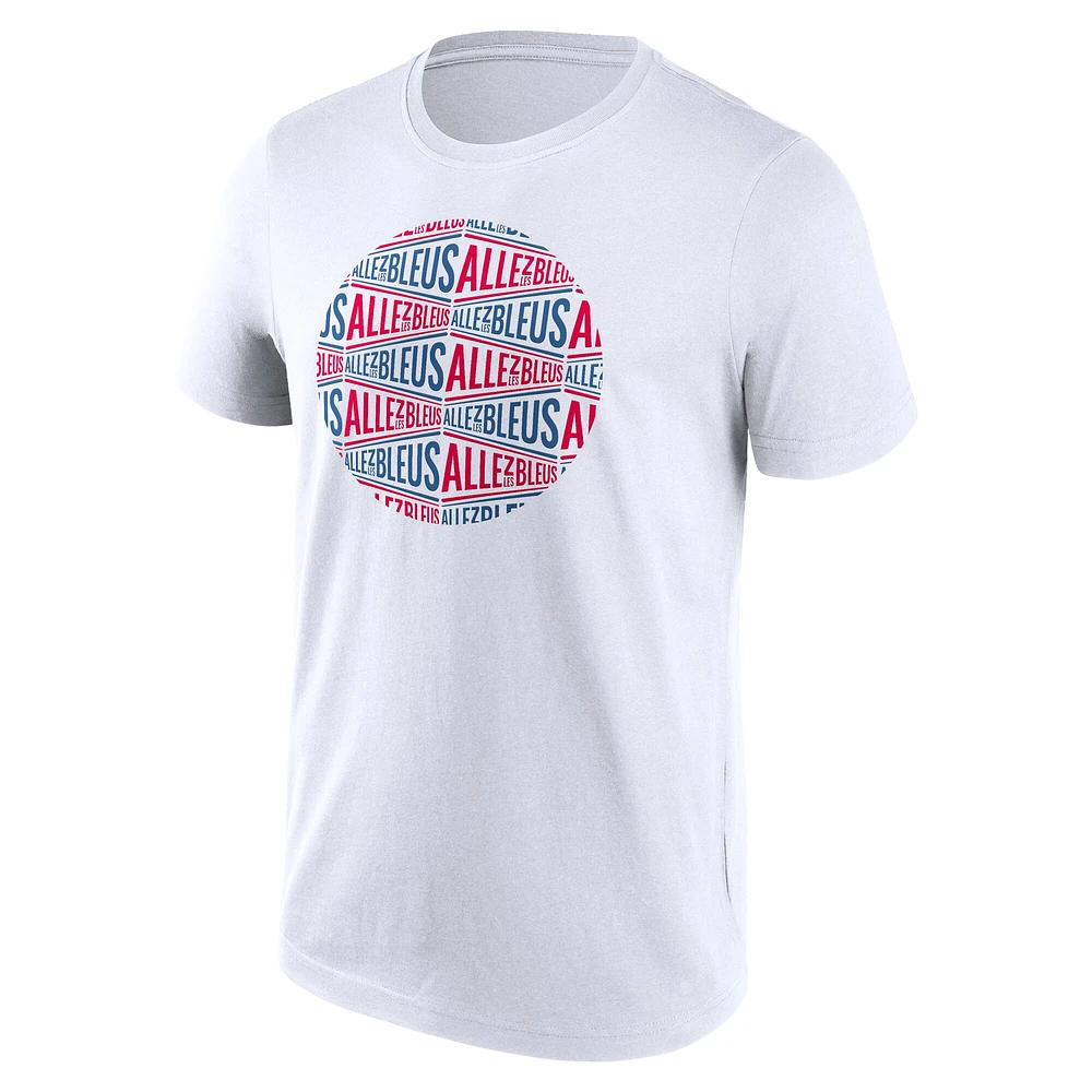 Men's Fanatics White Paris 2024 Summer Olympics Allez Les Blues Roundall T-Shirt