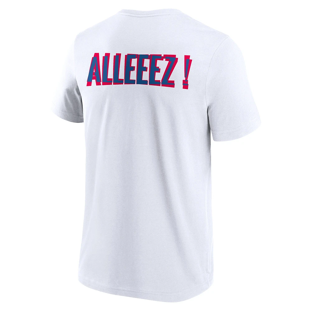 Men's Fanatics White Paris 2024 Summer Olympics Allez Les Blues Slogan T-Shirt