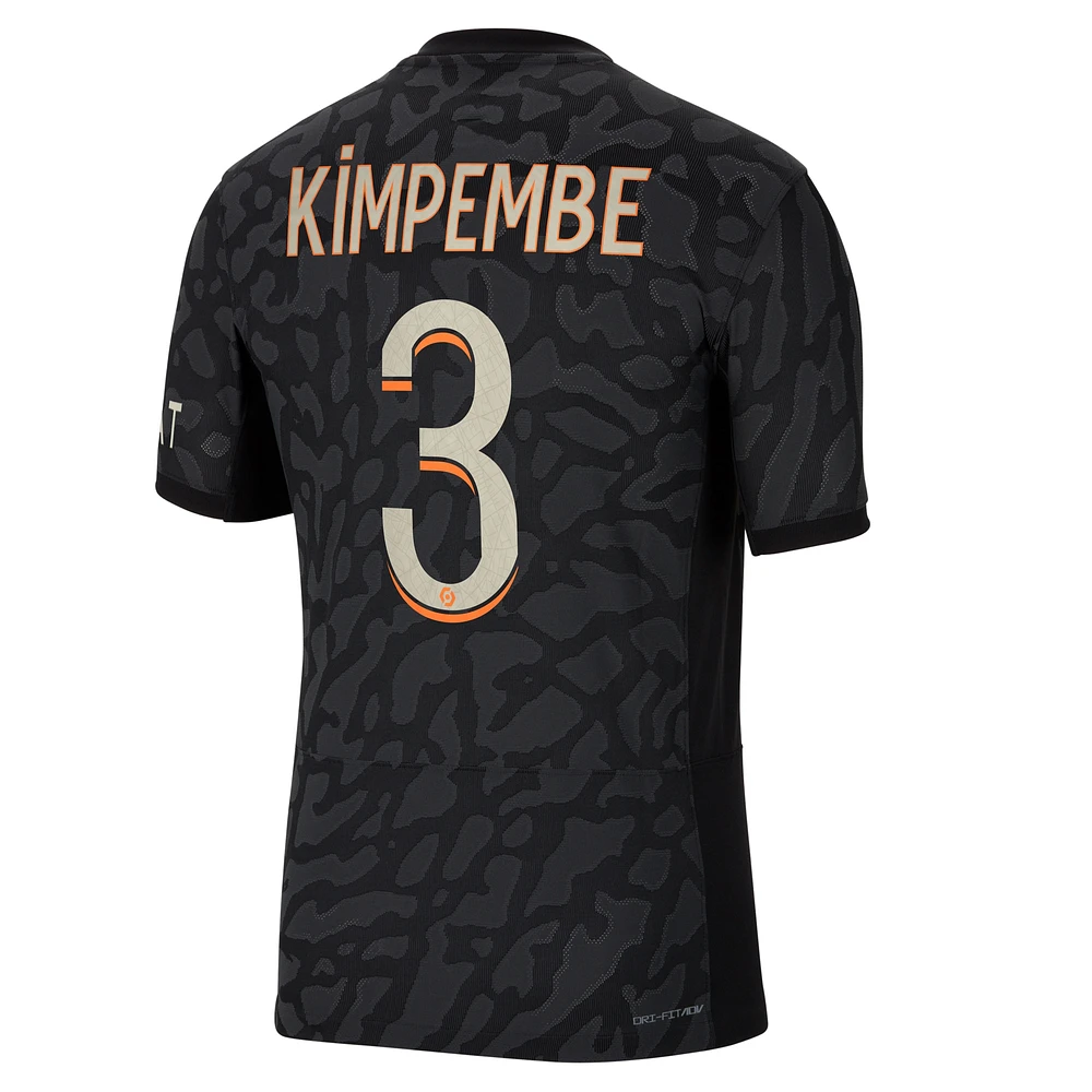 Maillot de joueur authentique Jordan Brand Presnel Kimpembe anthracite Paris Saint-Germain 2023/24 Troisième Match pour Homme