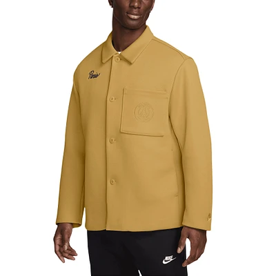 Men's  Nike Gold Paris Saint-Germain Tech Fleece Button-Up Shacket
