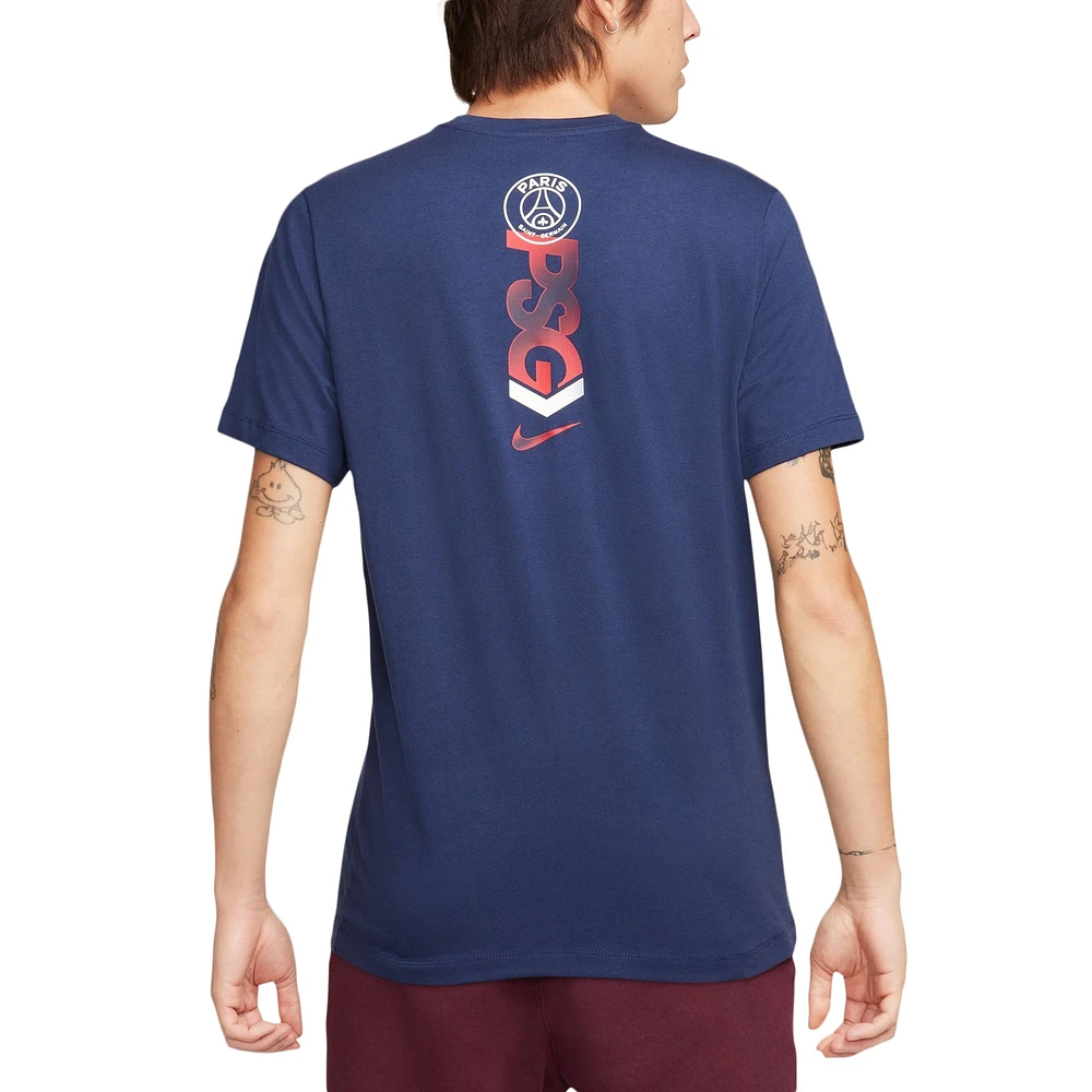 T-shirt Nike bleu marine à manches Mercurial Paris Saint-Germain pour homme