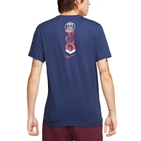 T-shirt Nike bleu marine à manches Mercurial Paris Saint-Germain pour homme