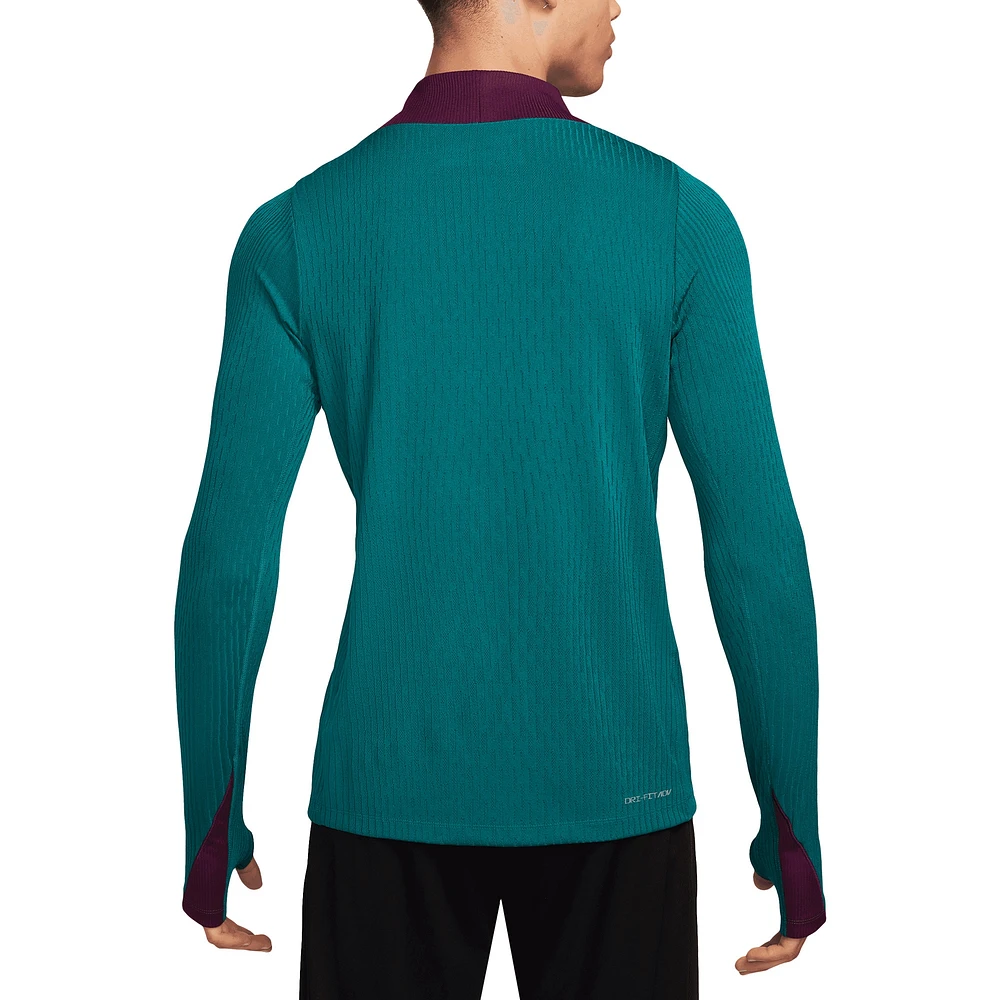 Men's Nike Teal Paris Saint-Germain 2024/25 Advance Strike Drill Performance Quarter-Zip Top