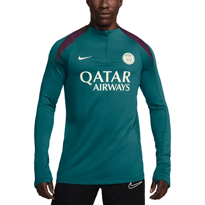 Haut à manches longues quart de zip Performance Nike Sarcelle Paris Saint-Germain Strike Drill 2024/25 pour Homme