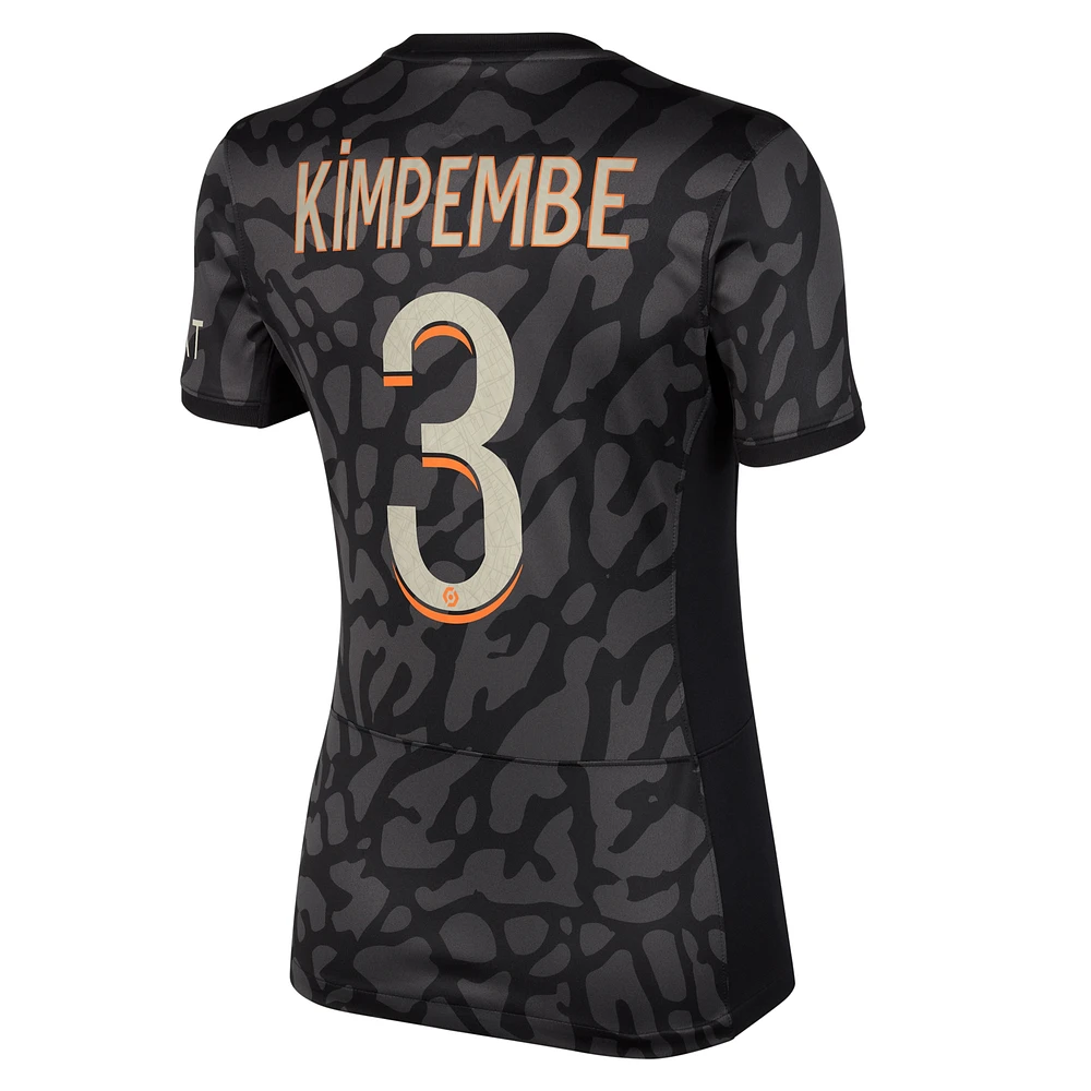 Maillot de joueur Jordan Brand Presnel Kimpembe Anthracite Paris Saint-Germain 2023/24 Third Stadium Replica pour femme