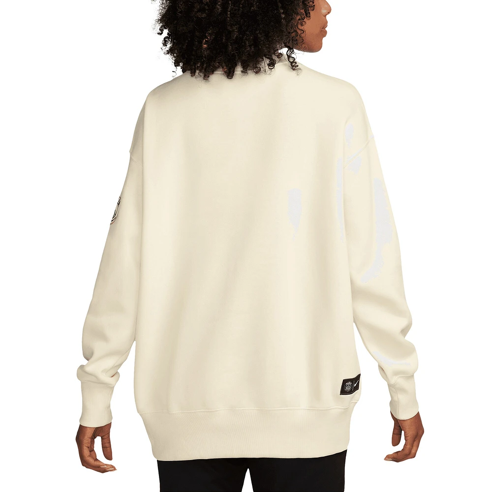Women's Nike Cream Paris Saint-Germain Phoenix Fleece Oversized Pullover Sweatshirt