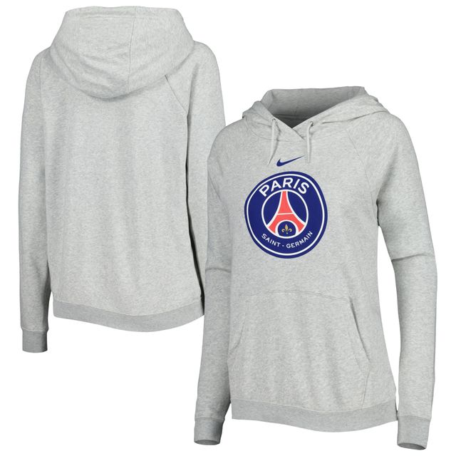 Sweat à capuche Nike Paris Saint-Germain Varsity Raglan Tri-Blend gris chiné pour femme