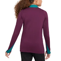 Youth Nike  Burgundy Paris Saint-Germain 2024/25 Strike Drill Quarter-Zip Long Sleeve Performance Training Top